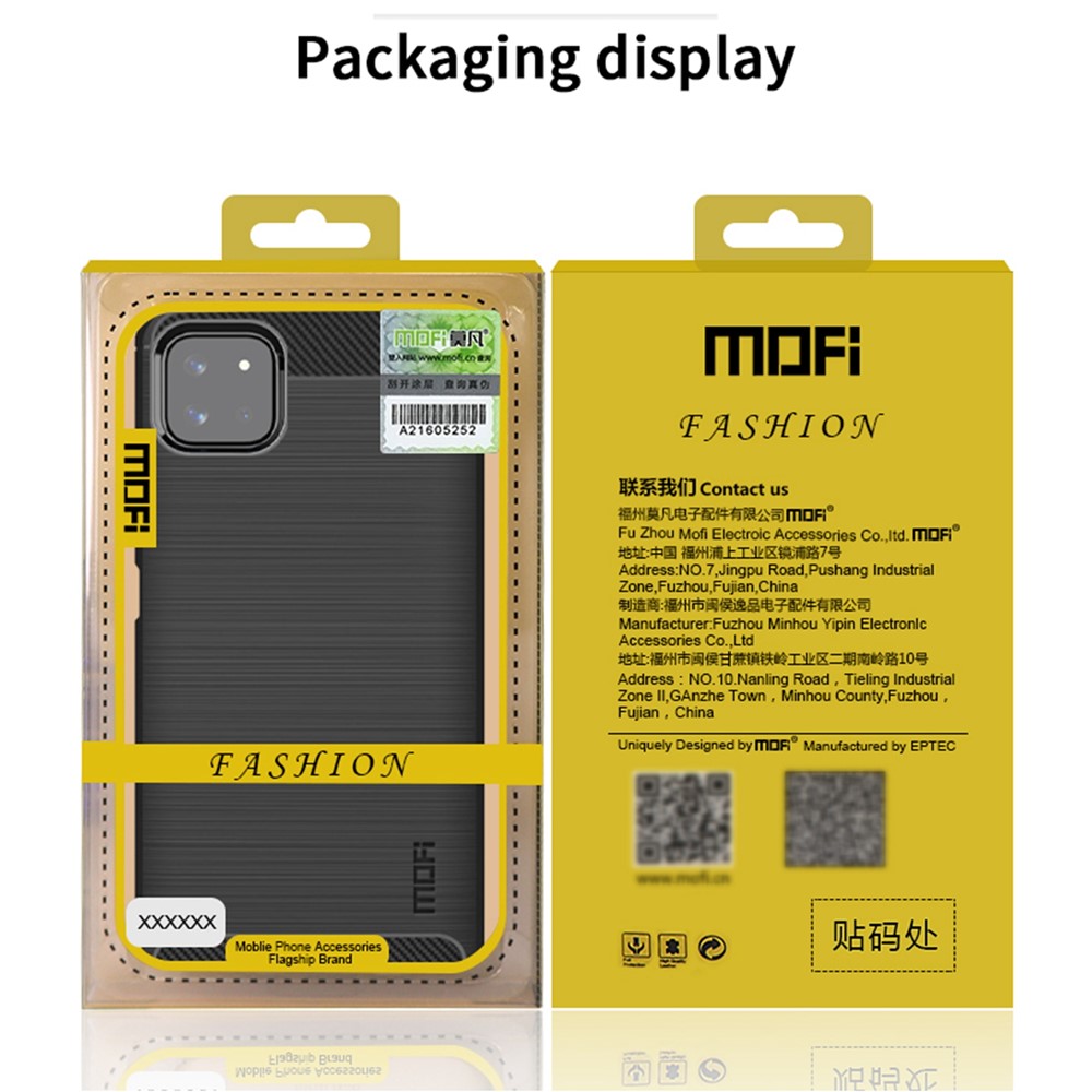 MOFI Well-Protected Brushed Carbon Fiber Design Soft TPU Cover for Samsung Galaxy A22 5G (EU Version) - Blue-11