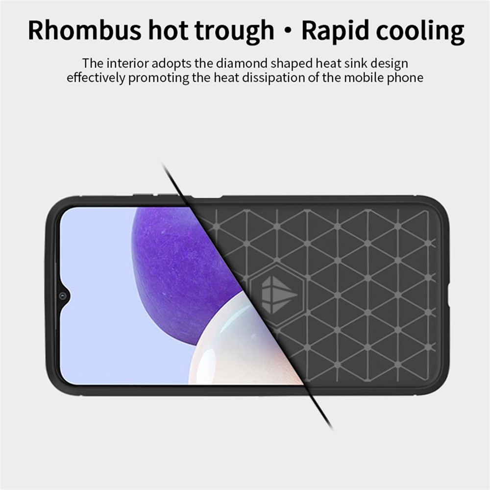 MOFI Well-Protected Brushed Carbon Fiber Design Soft TPU Cover for Samsung Galaxy A22 5G (EU Version) - Blue-6