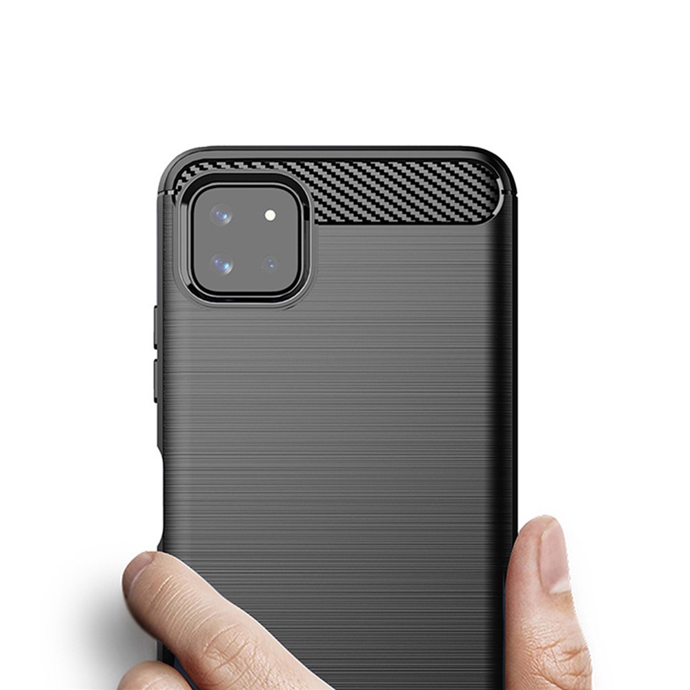 MOFI Well-Protected Brushed Carbon Fiber Design Soft TPU Cover for Samsung Galaxy A22 5G (EU Version) - Blue-7