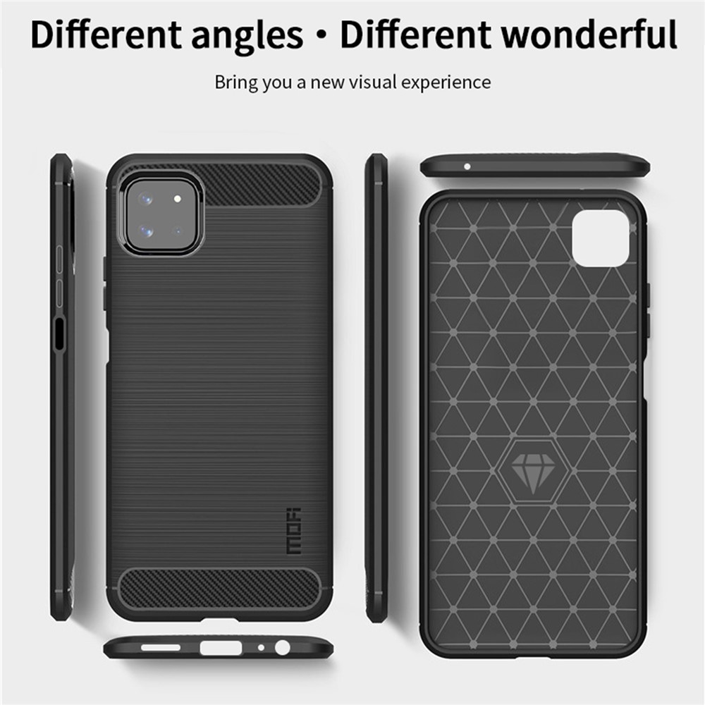 MOFI Well-Protected Brushed Carbon Fiber Design Soft TPU Cover for Samsung Galaxy A22 5G (EU Version) - Blue-9