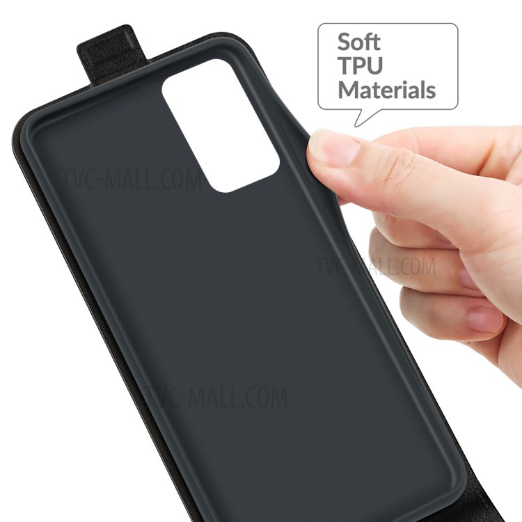 Crazy Horse Leather Protector Case Vertical Flip Phone Cover with Card Slot for Samsung Galaxy Quantum 2 - Black-4