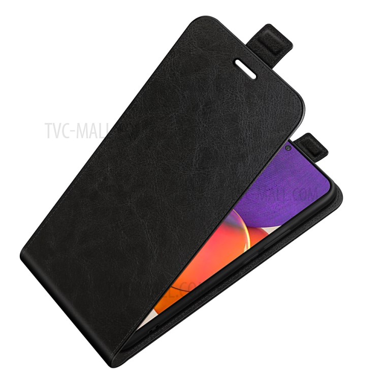 Crazy Horse Leather Protector Case Vertical Flip Phone Cover with Card Slot for Samsung Galaxy Quantum 2 - Black-5