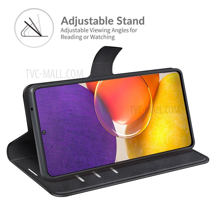 For Samsung Galaxy Quantum 2 Magnetic Square Clasp Leather Wallet Stand Protective Case - Black-3