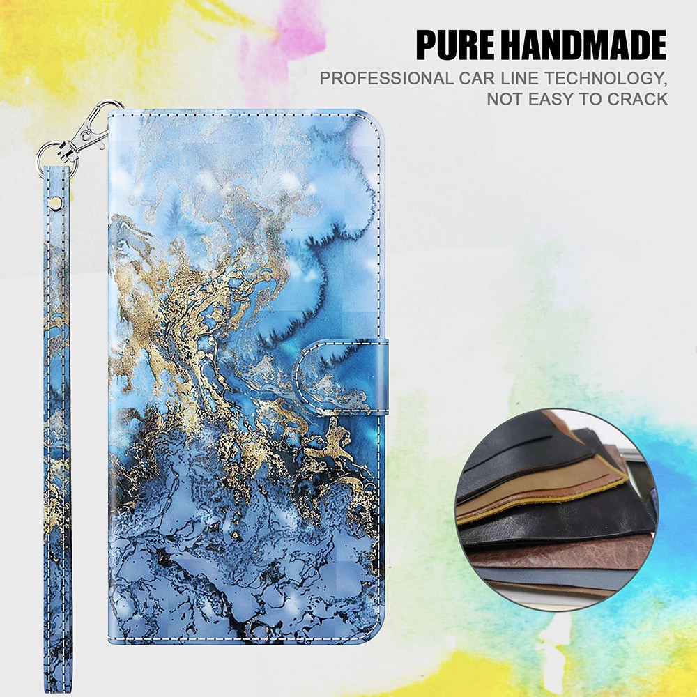 3D Pattern Printing Drop-proof Leather Wallet Stand Phone Shell Case Protector for Samsung Galaxy S21 FE - Milky Way-3