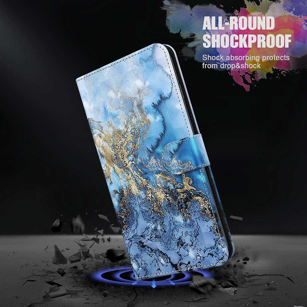 3D Pattern Printing Drop-proof Leather Wallet Stand Phone Shell Case Protector for Samsung Galaxy S21 FE - Milky Way-4