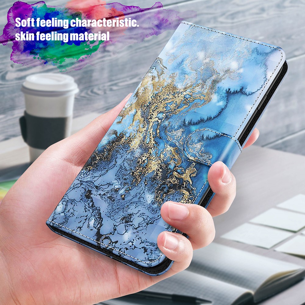 3D Pattern Printing Drop-proof Leather Wallet Stand Phone Shell Case Protector for Samsung Galaxy S21 FE - Milky Way-5
