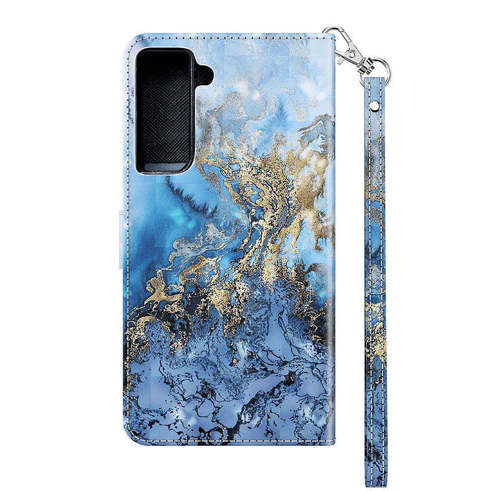 3D Pattern Printing Drop-proof Leather Wallet Stand Phone Shell Case Protector for Samsung Galaxy S21 FE - Milky Way-8