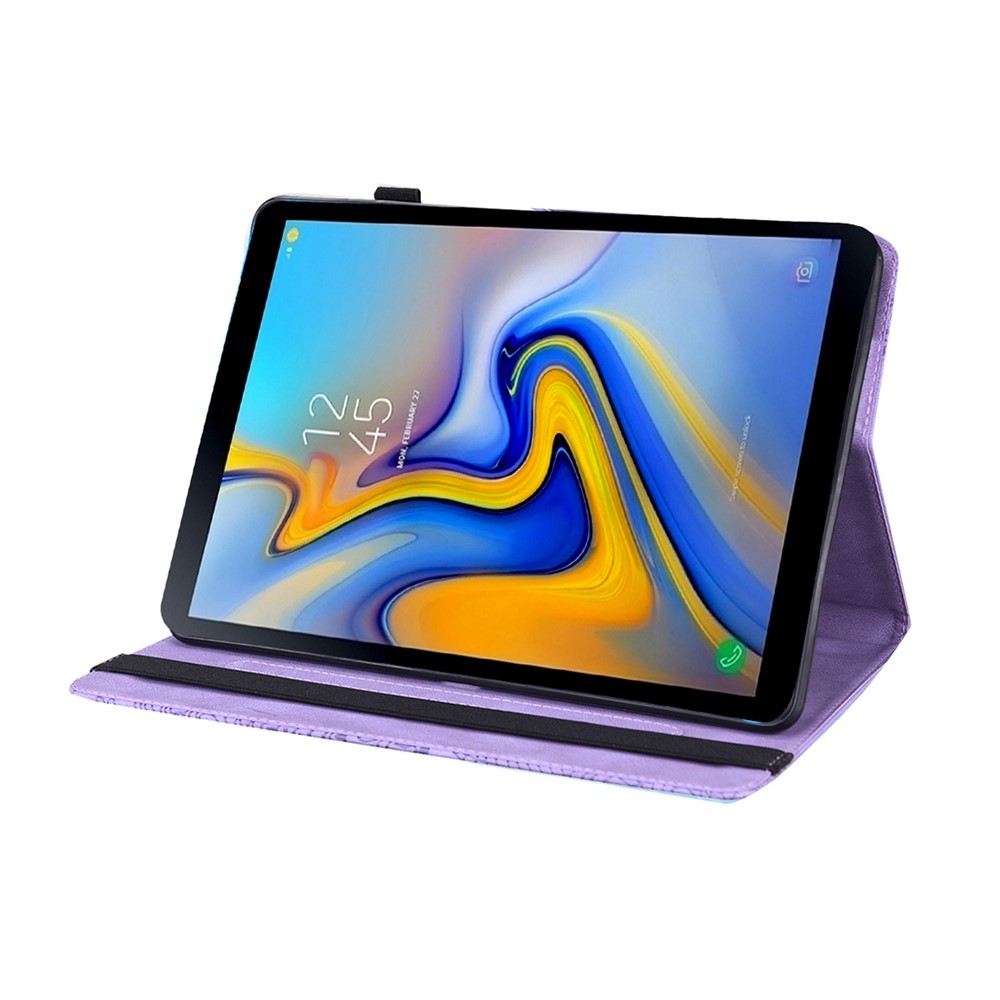 Imprinted Peacock Flower Pattern Leather Tablet Case Cover with Card Holder for Samsung Galaxy Tab A7 Lite 8.7-inch T220/T225 - Purple-11