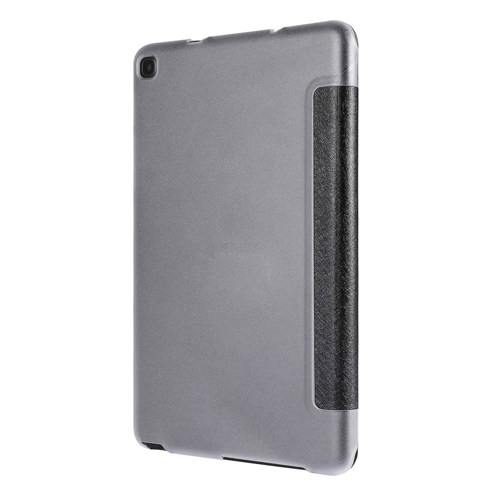 Silk Texture Leather Tablet Tri-fold Stand Case for Samsung Galaxy Tab A7 Lite 8.7-inch - Black-3