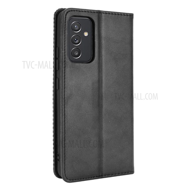 Vintage Style Wallet Phone Case Magnetic Closure Leather Stand Cover for Samsung Galaxy A82 5G/Quantum 2 - Black-3