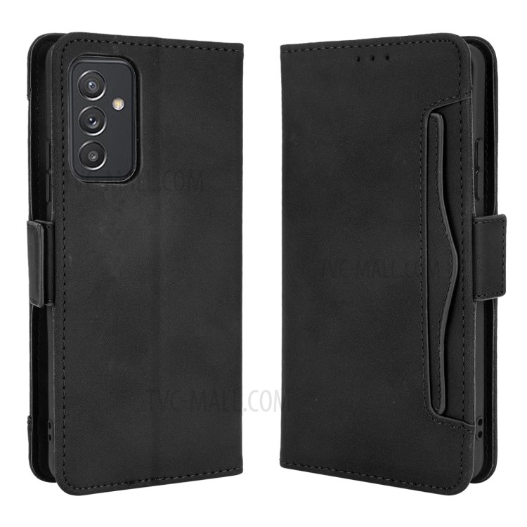 Multiple Card Slots Design Leather Phone Stand Case for Samsung Galaxy A82 5G/Quantum 2 - Black-1