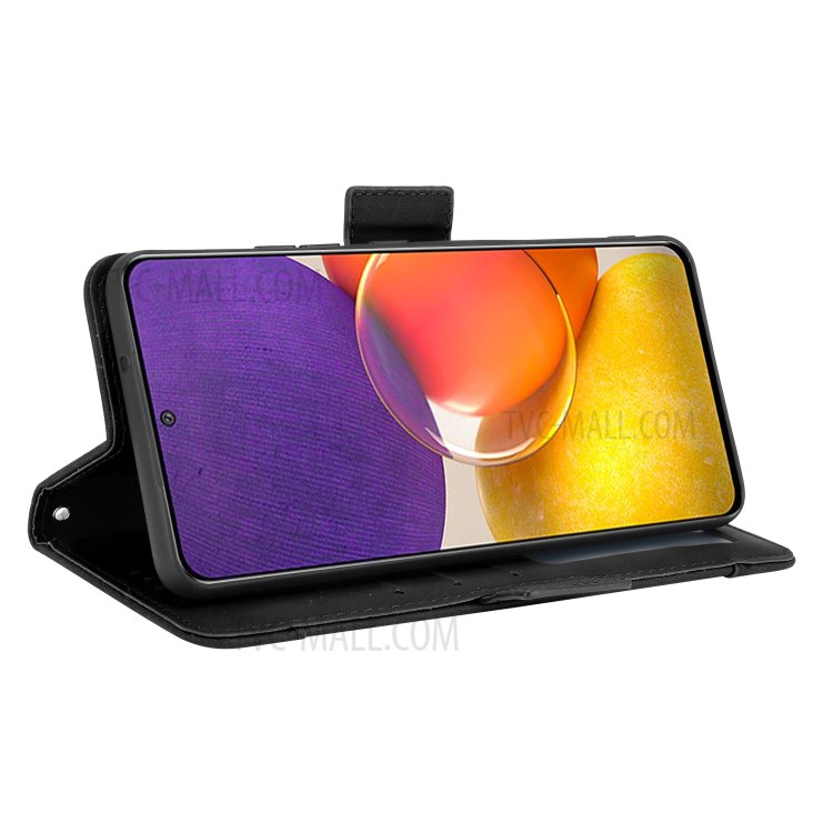 Multiple Card Slots Design Leather Phone Stand Case for Samsung Galaxy A82 5G/Quantum 2 - Black-3