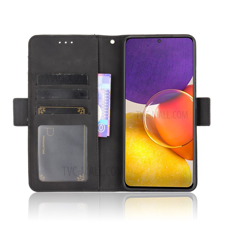 Multiple Card Slots Design Leather Phone Stand Case for Samsung Galaxy A82 5G/Quantum 2 - Black-4