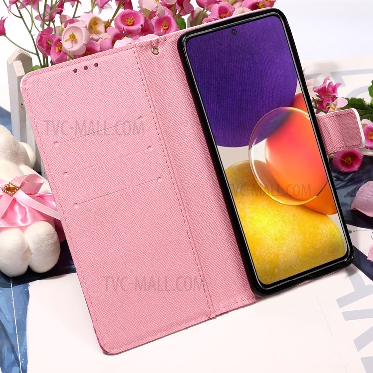 3D Pattern Printing Leather Wallet Stand Phone Case Shell for Samsung Galaxy A82 5G - Rose Red Butterfly-6
