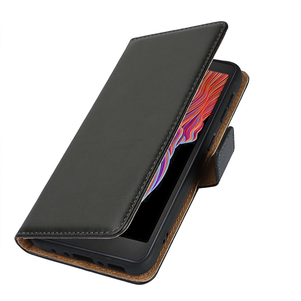 Split Leather Wallet Stand Phone Protector Case Shell for Samsung Galaxy Xcover 5-8