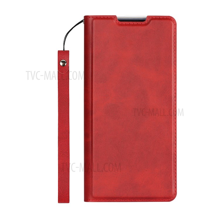 Leather Stand Shell with Card Slot for Samsung Galaxy S21 Plus 5G - Red-3