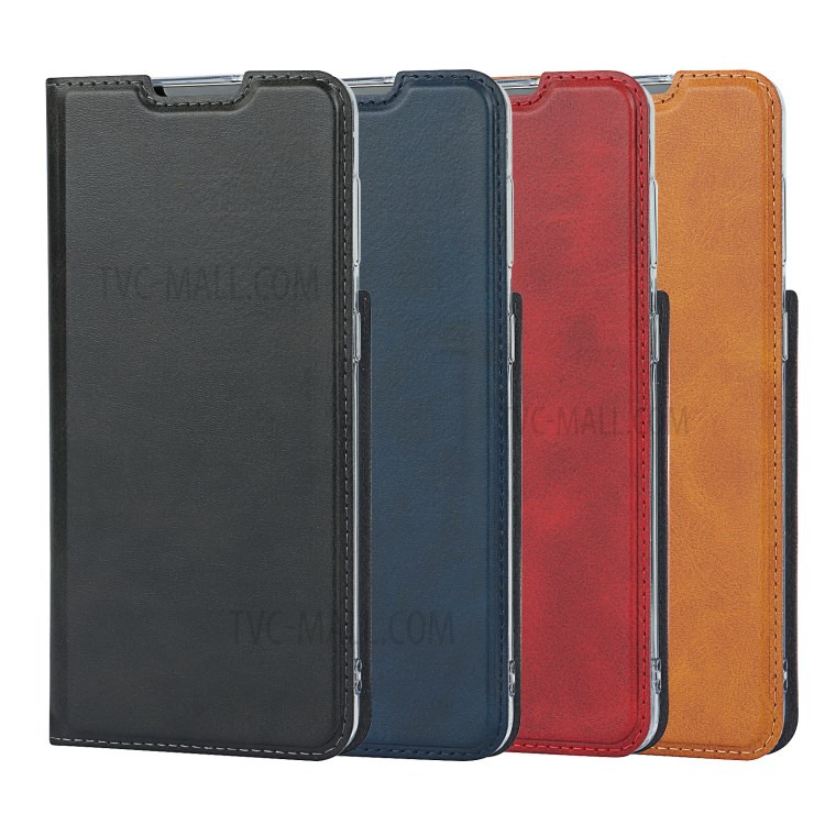 Leather Stand Shell with Card Slot for Samsung Galaxy S21 Plus 5G - Red-7