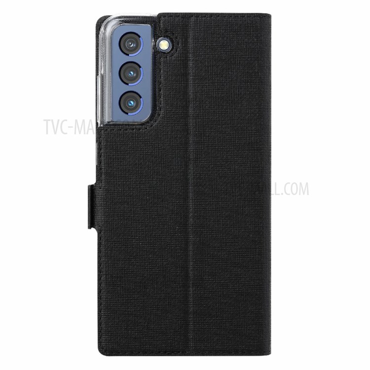 VILI K Series Wallet Design Leather Phone Stand Cover for Samsung Galaxy S21 FE - Black-8