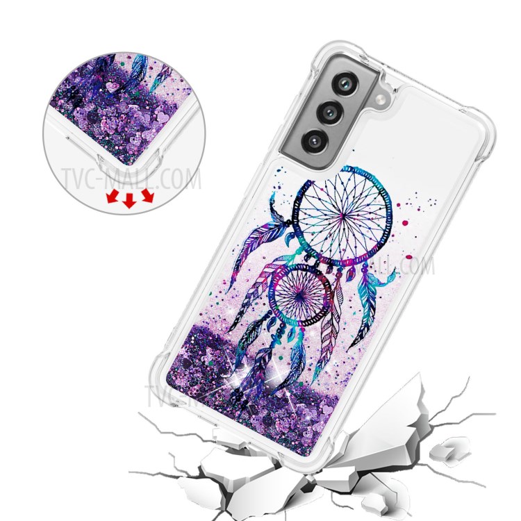Quicksand Pattern Printing Shockproof TPU Mobile Phone Case Cover Shell for Samsung Galaxy S21 FE - Color Drop Wind Chimes-4