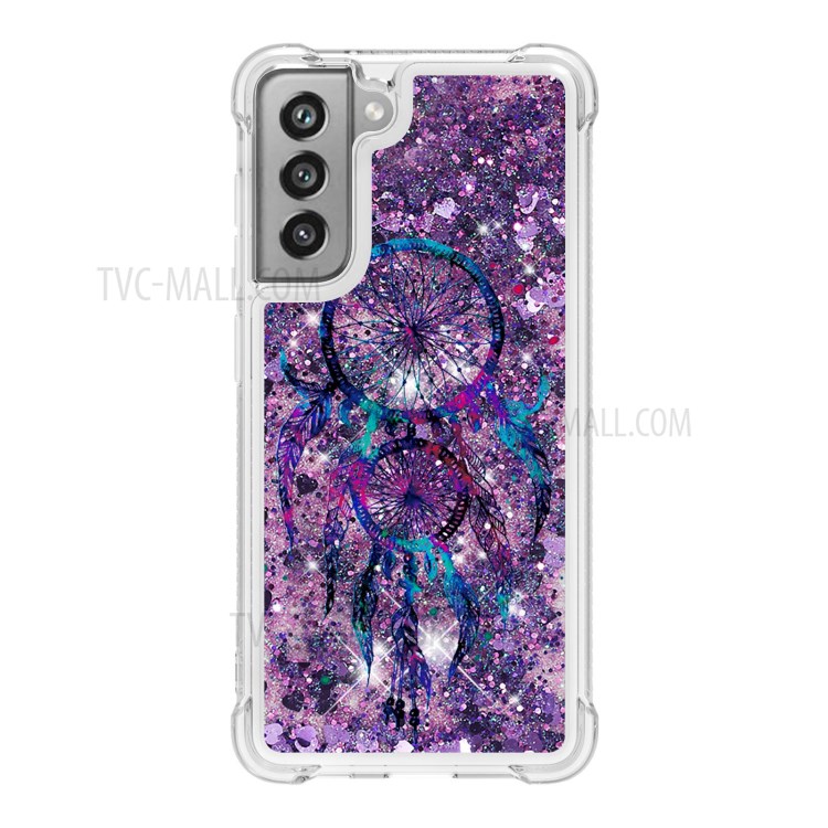 Quicksand Pattern Printing Shockproof TPU Mobile Phone Case Cover Shell for Samsung Galaxy S21 FE - Color Drop Wind Chimes-5