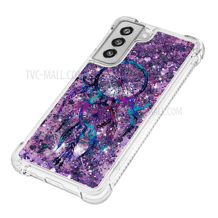 Quicksand Pattern Printing Shockproof TPU Mobile Phone Case Cover Shell for Samsung Galaxy S21 FE - Color Drop Wind Chimes-6