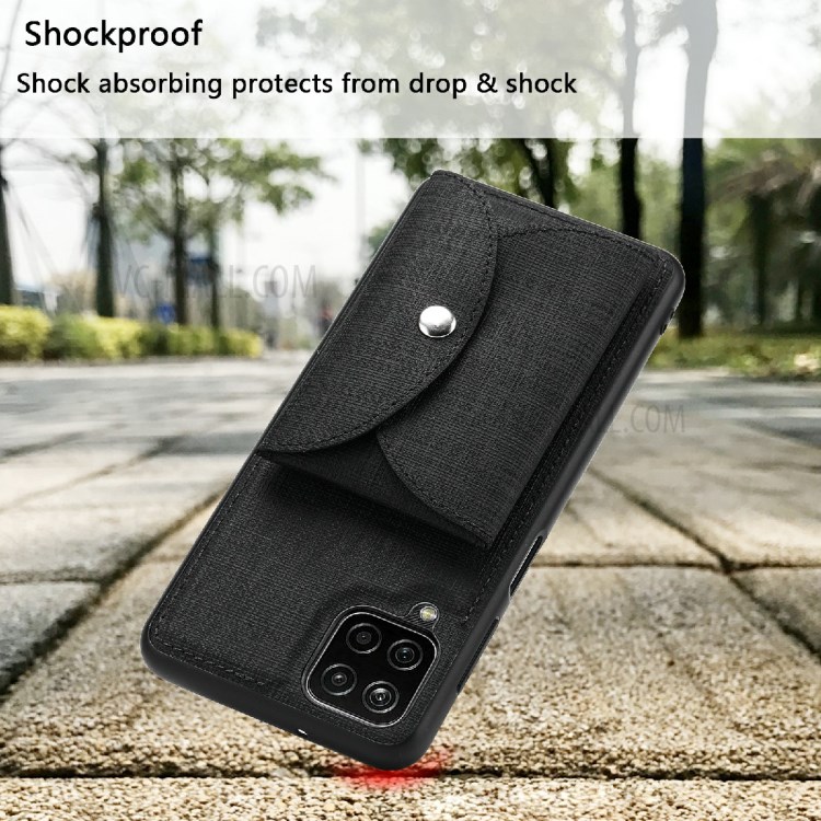VILI T Series Movable Magnetic Absorption Wallet Leather Skin TPU Shell for Samsung Galaxy A12 5G - Black-4