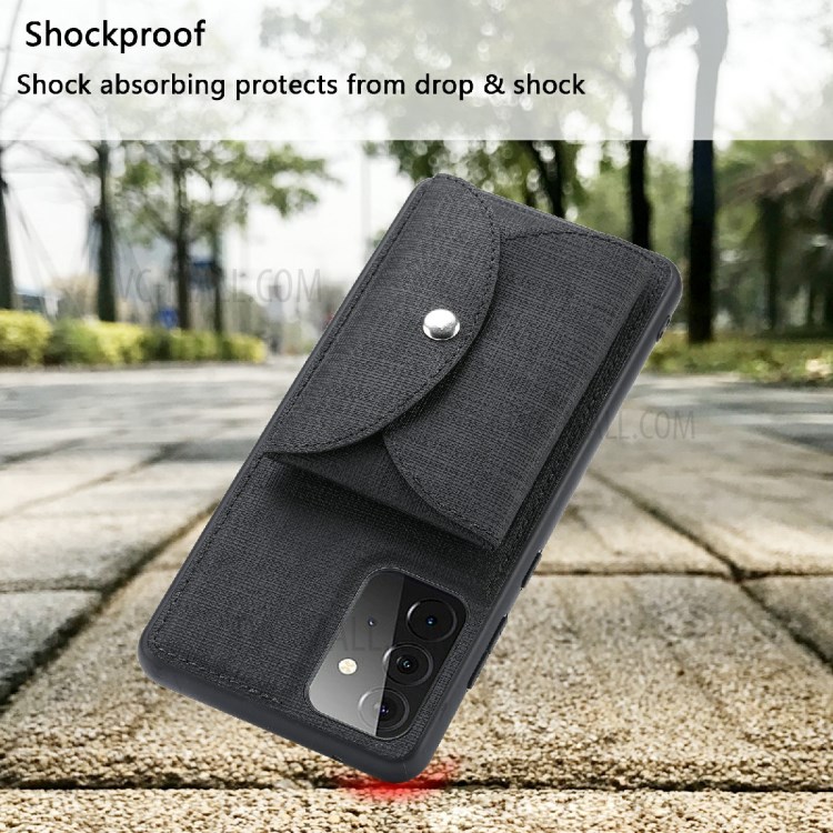 VILI T Series Magnetic-Absorption Wallet Shockproof Leather Cell Phone Case Shell for Samsung Galaxy A72 4G/5G - Black-4