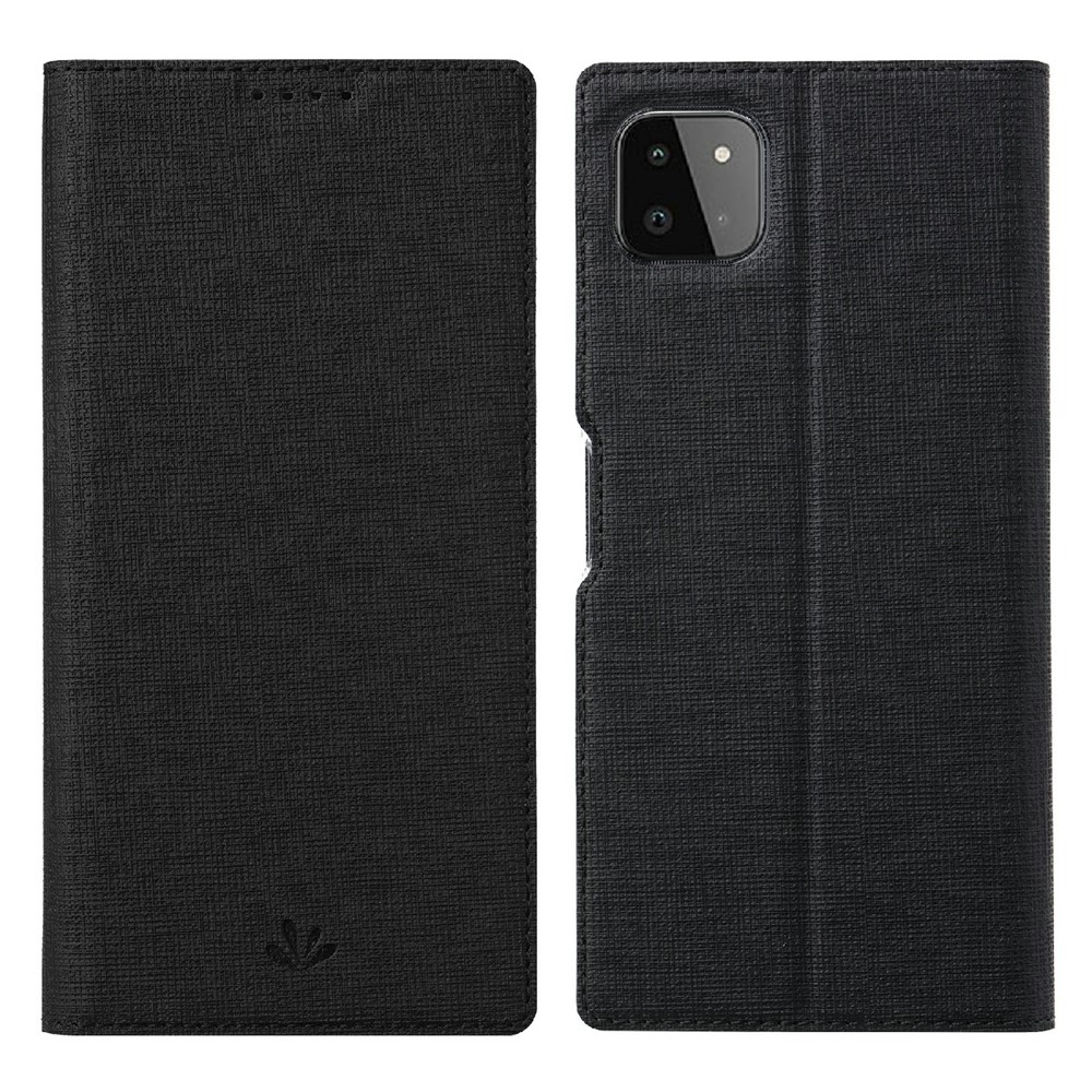 VILI DMX Series Cross Texture Leather Protector Cover with Card Holder and Stand for Samsung A22 (US Version) - Black-1