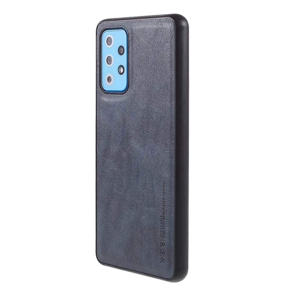 X-LEVEL Vintage Style TPU Phone Shell Coated with PU Leather for Samsung Galaxy A52 4G/5G - Blue-3
