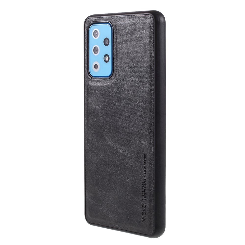 X-LEVEL For Samsung Galaxy A72 4G/5G PU Leather+TPU Vintage Style Phone Shell - Black-3