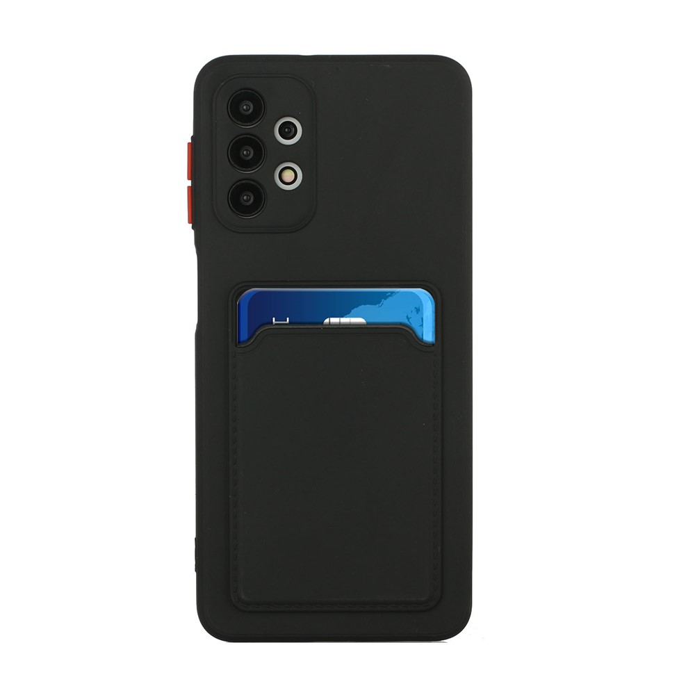 Für Samsung Galaxy A32 4G (EU -version) Soft TPU -telefonhülle Mit Kartensteckplatz - Schwarz