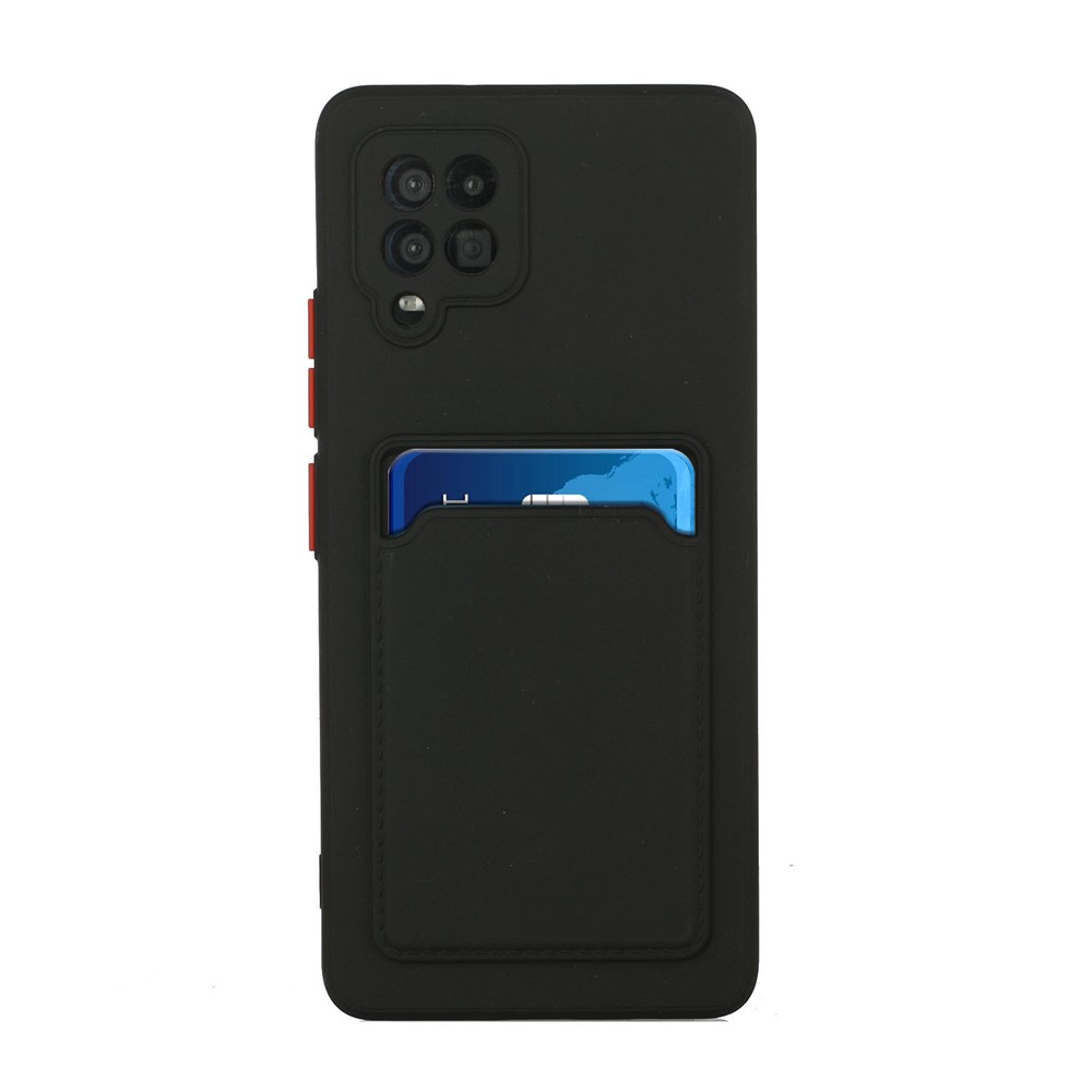 For Samsung Galaxy A42 5G Well-Protected Soft TPU Phone Case Cover with Card Slot - Black-2