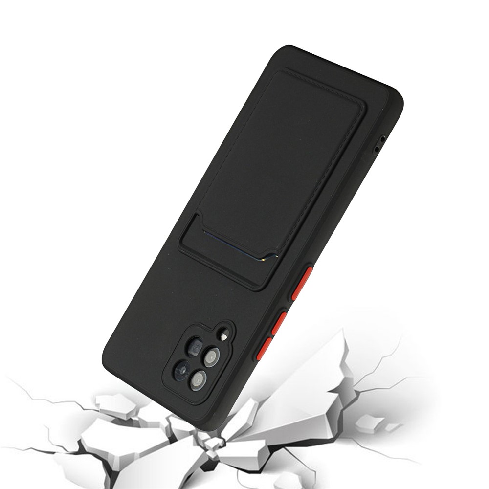 For Samsung Galaxy A42 5G Well-Protected Soft TPU Phone Case Cover with Card Slot - Black-3