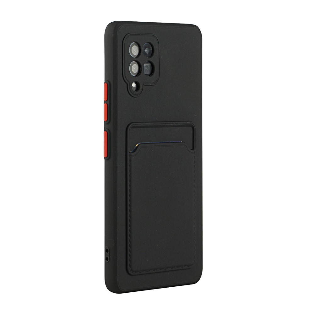 For Samsung Galaxy A42 5G Well-Protected Soft TPU Phone Case Cover with Card Slot - Black-5