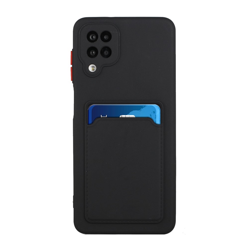 Soft TPU Phone Case Card Slot Cover for Samsung Galaxy M12 - Black-2