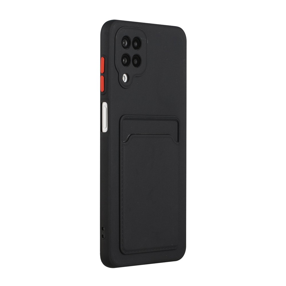 Soft TPU Phone Case Card Slot Cover for Samsung Galaxy M12 - Black-3