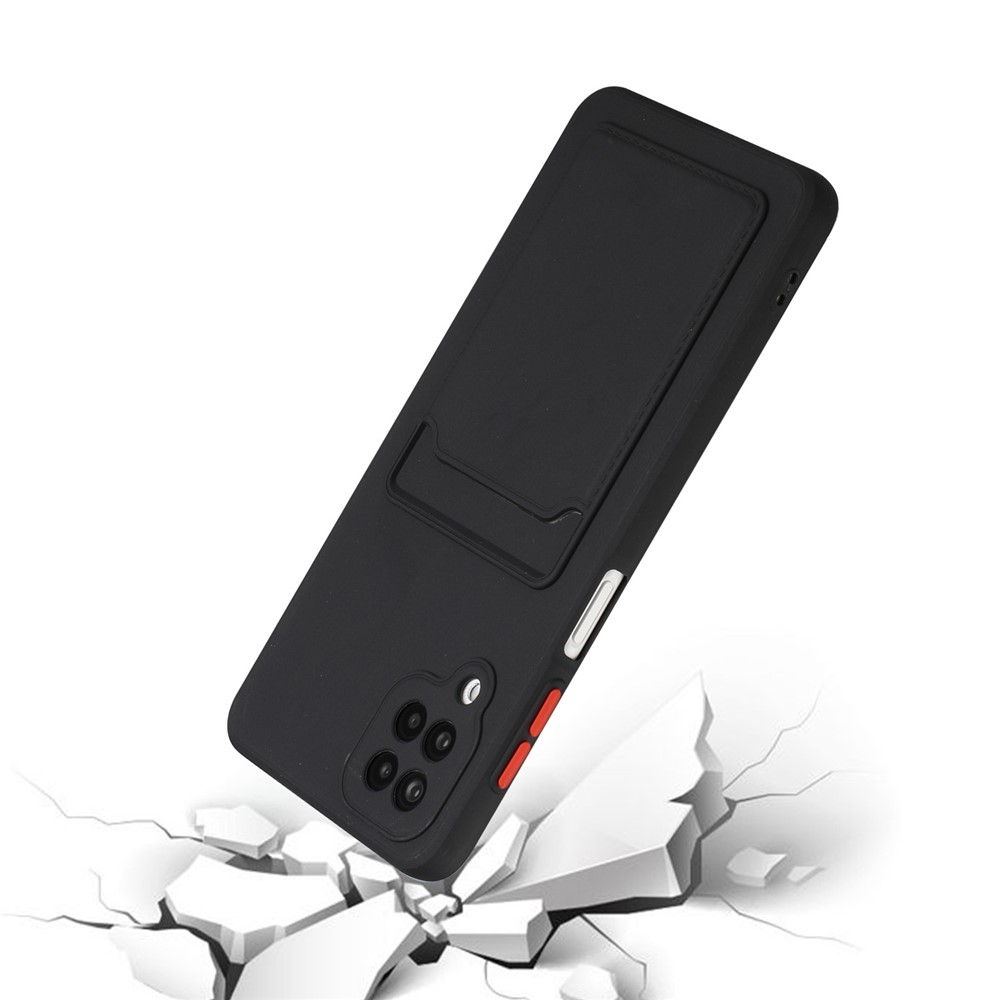 Soft TPU Phone Case Card Slot Cover for Samsung Galaxy M12 - Black-5