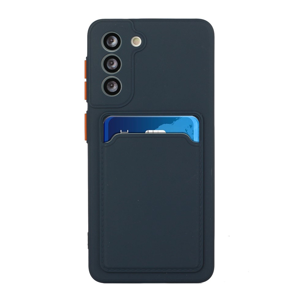 Soft TPU Phone Case Cover with Card Slot for Samsung Galaxy S21 5G - Dark Blue-2
