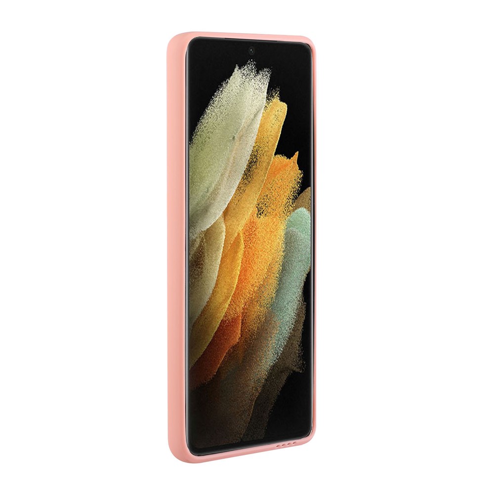 Quality TPU Phone Case with Card Slot for Samsung Galaxy S21 Ultra 5G - Pink-4