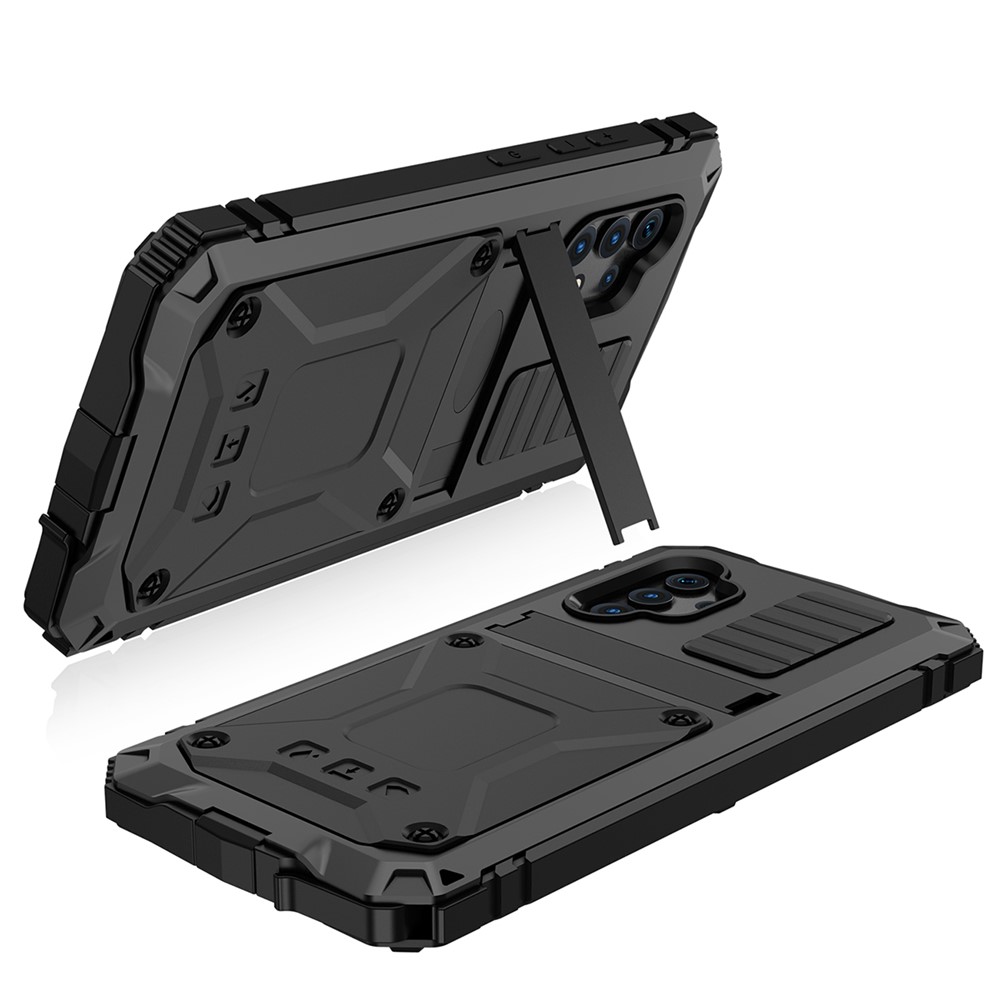 Kickstand Design TPU+Metal Protector Shockproof Dustproof Cover Shell for Samsung Galaxy A32 4G - Black-7