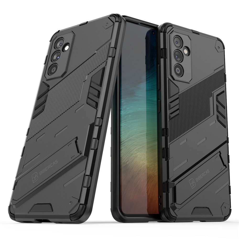 For Samsung Galaxy A82 5G Anti-scratch TPU + PC Hybrid Phone Back Case Shockproof Cover with Kickstand - Black-2