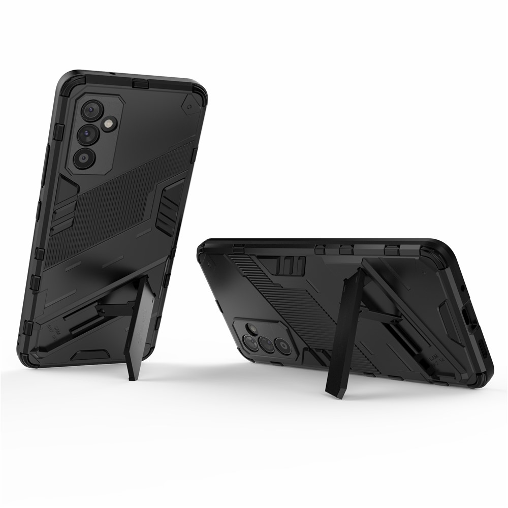 For Samsung Galaxy A82 5G Anti-scratch TPU + PC Hybrid Phone Back Case Shockproof Cover with Kickstand - Black-4