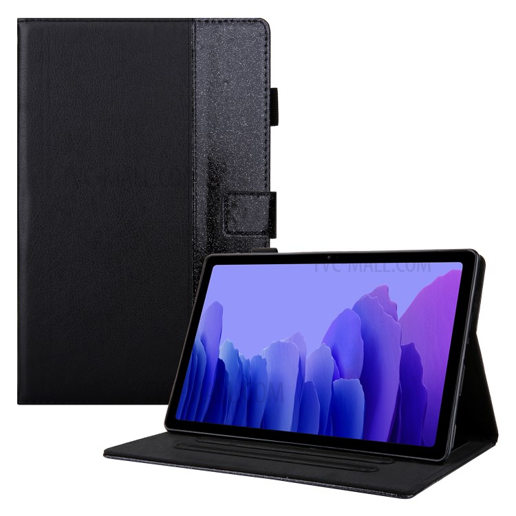 Glitter Shinny PU Leather Tablet Stand Case Shell Protector with Card Holder for Samsung Galaxy Tab A7 10.4 (2020) - Black-1