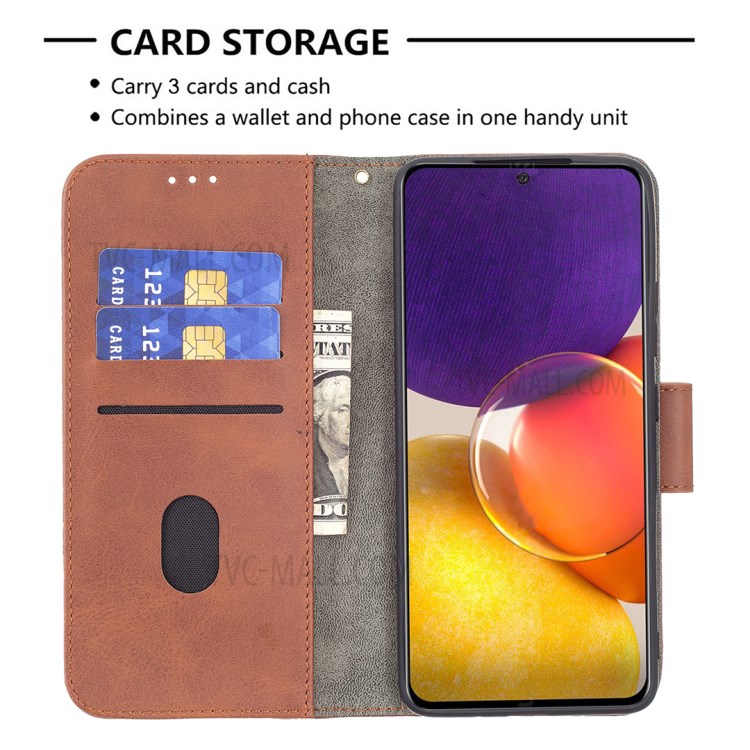 BF04 Splicing Crocodile Texture Wallet Leather Stand Case for Samsung Galaxy A82 5G - Coffee-5