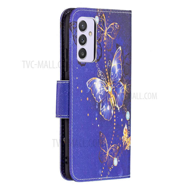 Pattern Printing Wallet Leather Stand Case for Samsung Galaxy A82 5G - Butterflies Pattern-3