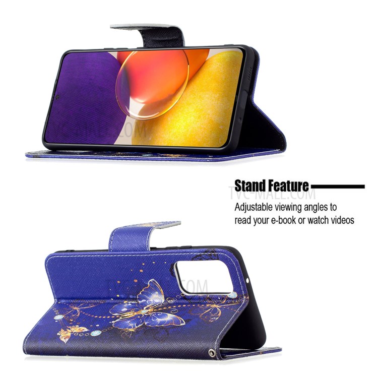 Pattern Printing Wallet Leather Stand Case for Samsung Galaxy A82 5G - Butterflies Pattern-4