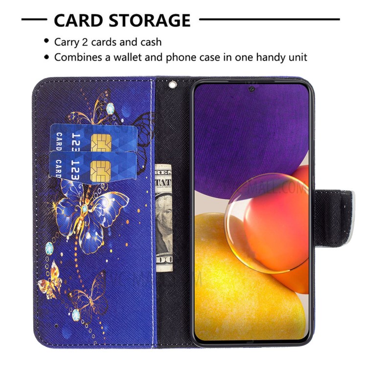 Pattern Printing Wallet Leather Stand Case for Samsung Galaxy A82 5G - Butterflies Pattern-5