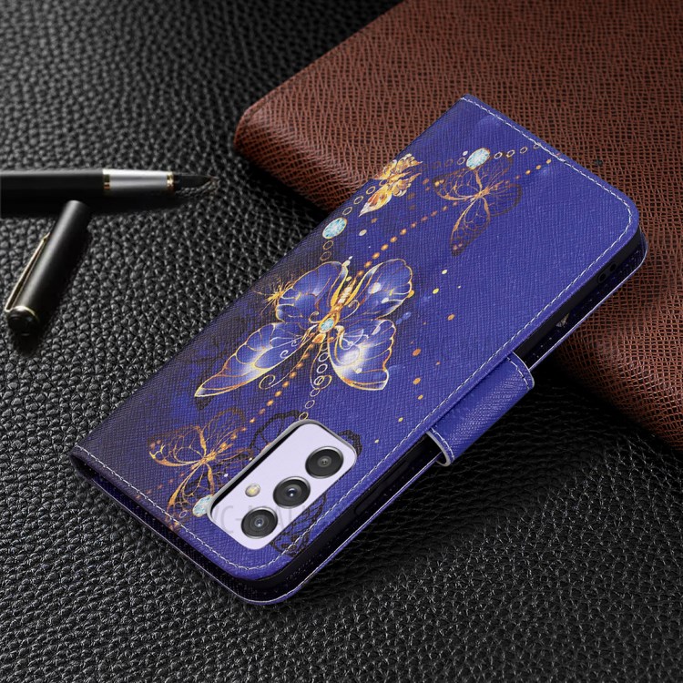 Pattern Printing Wallet Leather Stand Case for Samsung Galaxy A82 5G - Butterflies Pattern-7