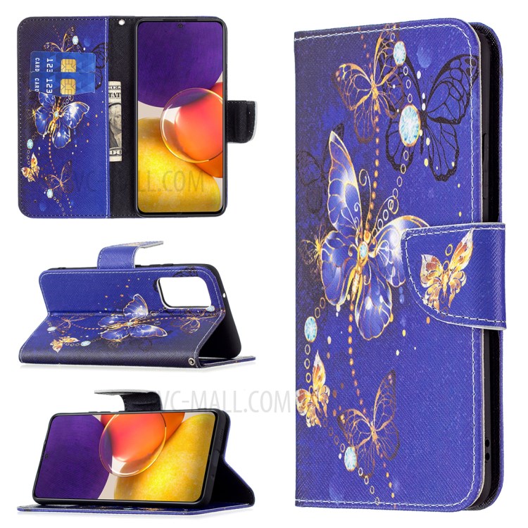 Pattern Printing Wallet Leather Stand Case for Samsung Galaxy A82 5G - Butterflies Pattern-8