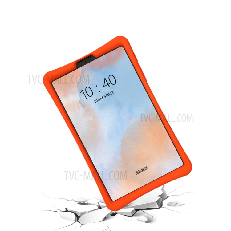 Anti-Fall Drop Resistant Silicone Tablet Protector Case Cover with Kickstand Pen Slot for Samsung Galaxy Tab A7 Lite 8.7-inch - Orange-2